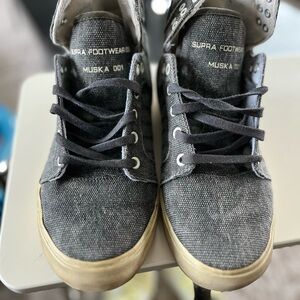 Supra Black and Gray High-Top Sneakers